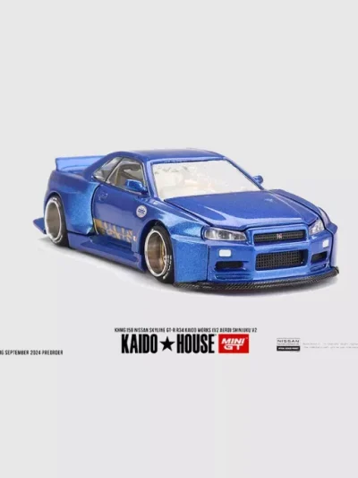 Kaido House KHMG158 Nissan Skyline GT-R (R34) Kaido Works (V2 Aero) SHINJUKU V2 Blue