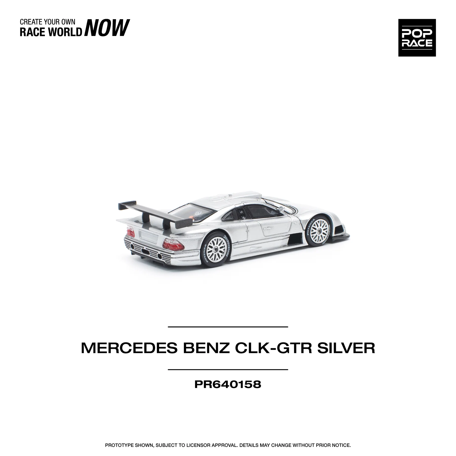 POPRACE 1:64 PR640158 MERCEDES-BENZ AMG CLK GTR - SILVER - Image 9