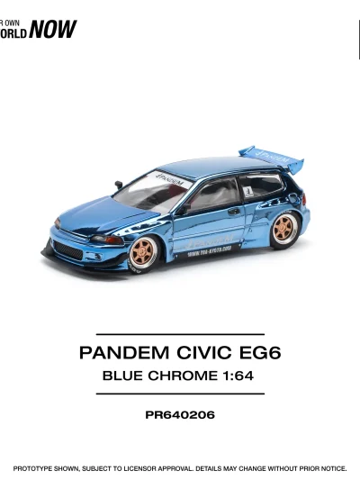POPRACE 1:64 PR640206 PANDEM CIVIC EG6 - BLUE CHROME