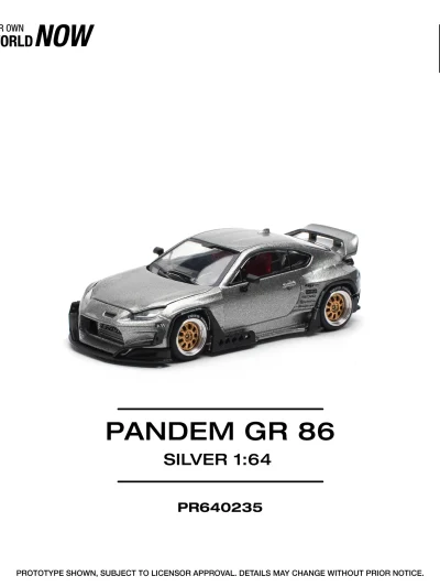 POPRACE 1:64 PR640235 TOYOTA PANDEM GR86 SILVER