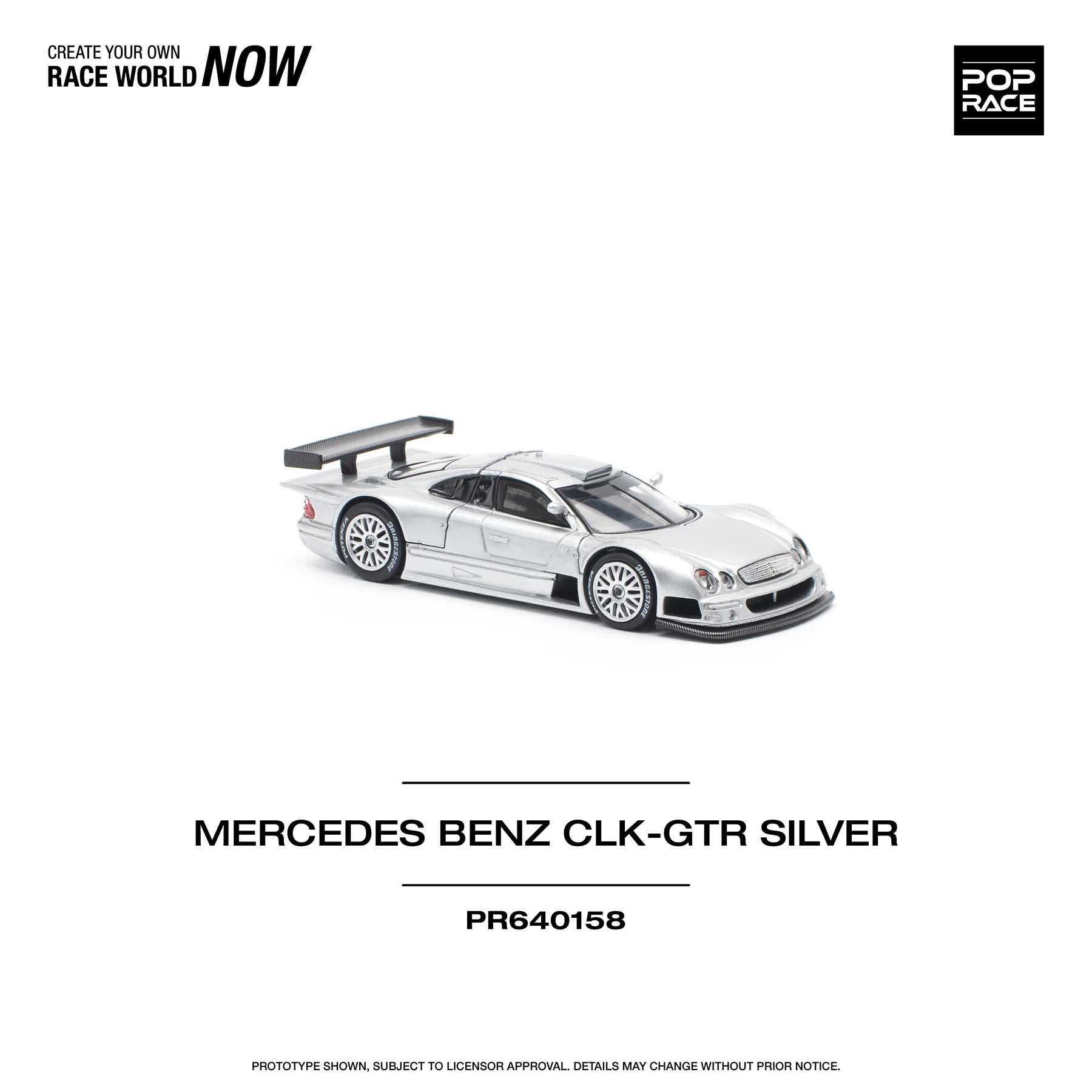 POPRACE 1:64 PR640158 MERCEDES-BENZ AMG CLK GTR - SILVER - Image 8
