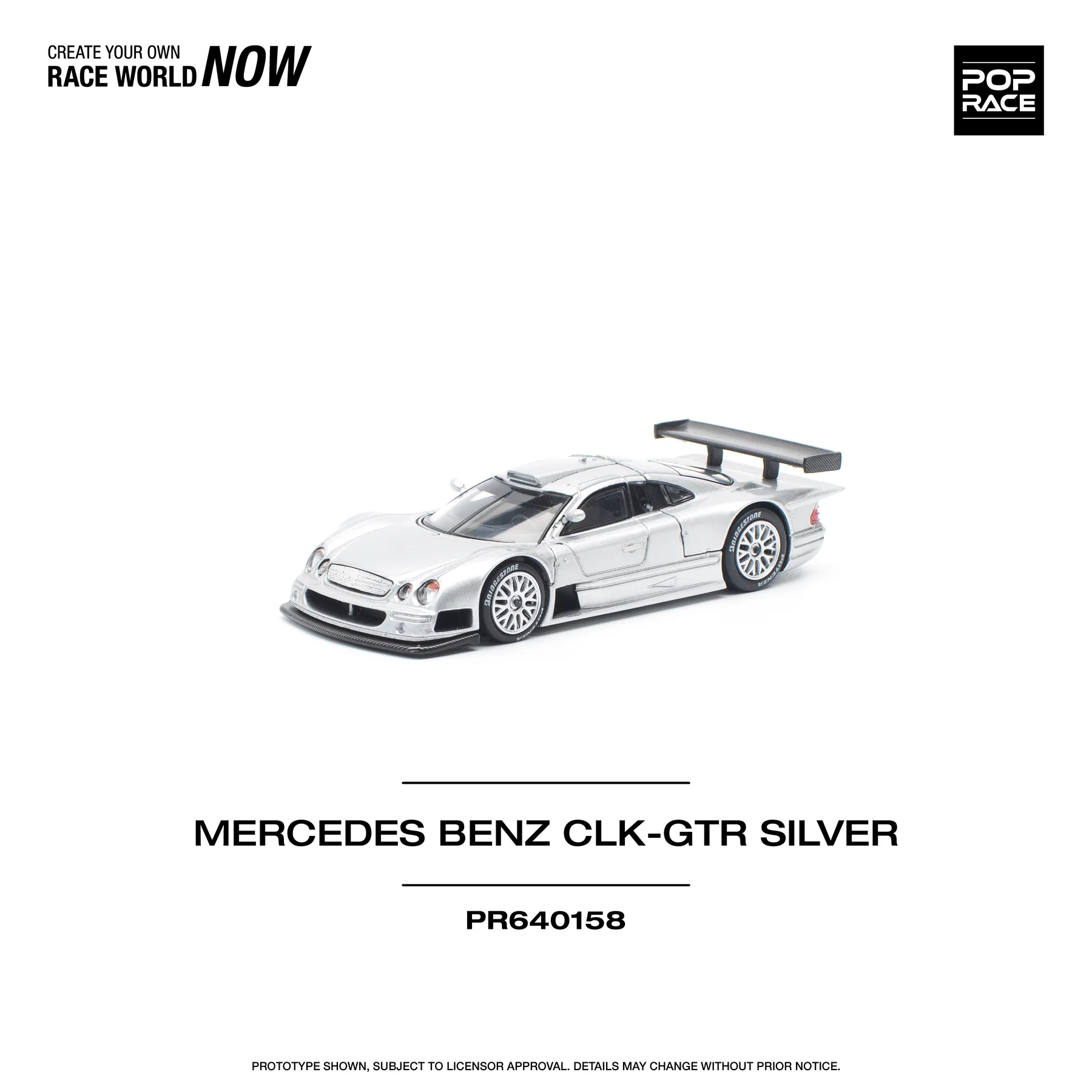 POPRACE 1:64 PR640158 MERCEDES-BENZ AMG CLK GTR - SILVER - Image 7