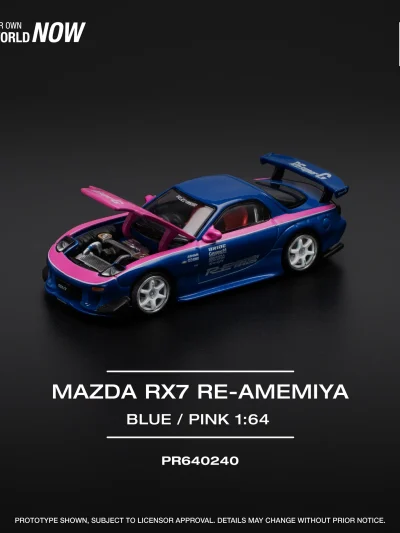 POPRACE 1:64 PR640240 MAZDA RX7 RE-AMEMIYA BLUE/PINK