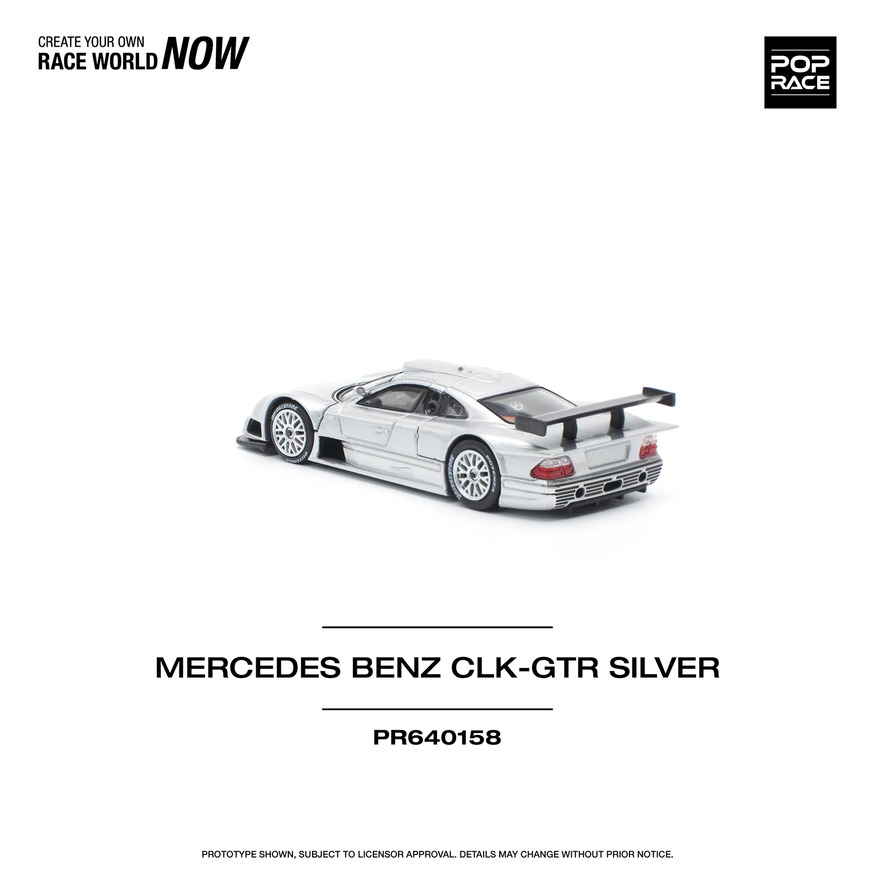 POPRACE 1:64 PR640158 MERCEDES-BENZ AMG CLK GTR - SILVER - Image 5
