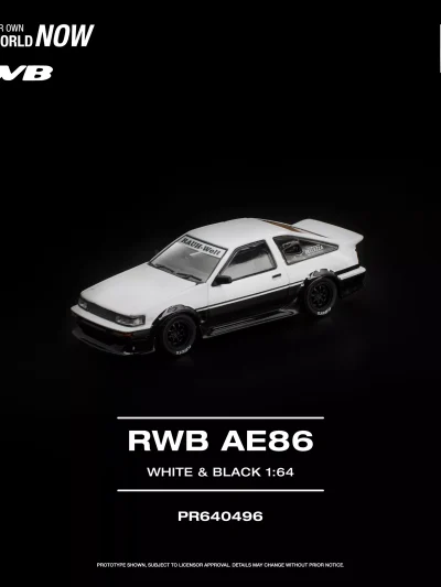 POP RACE 1:64 PR640496 RWB AE86 WHITE BLACK