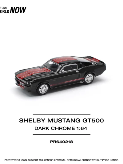 POPRACE 1:64 PR640218 SHELBY MUSTANG GT500 DARK CHROME