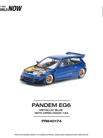 POPRACE 1:64 PR640174 PANDEM CIVIC EG6 METALLIC BLUE