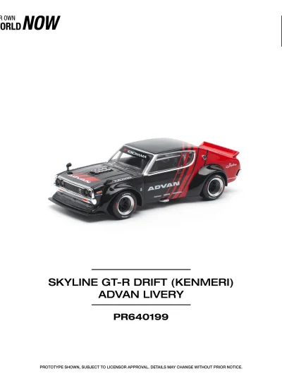 POPRACE 1:64 PR640199 SKYLINE GT-R DRIFT (KENMERI) - ADVAN LIVERY