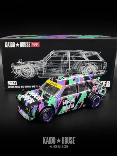 Kaido House X MINIGT KHMG144 Datsun KAIDO 510 Wagon HKS V1