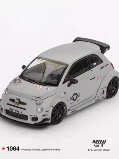 MINIGT 164 MGT01064 Abarth 595 LB WORKS x Abas Works Fighters Matte Grey QATAR DOHA