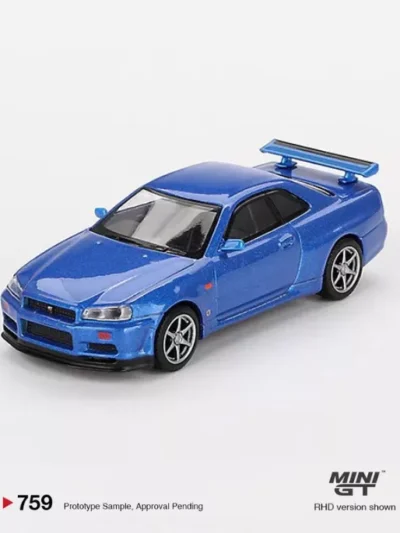 Mini GT 164 MGT00759 Nissan Skyline GT-R (R34) V-Spec Bayside Blue