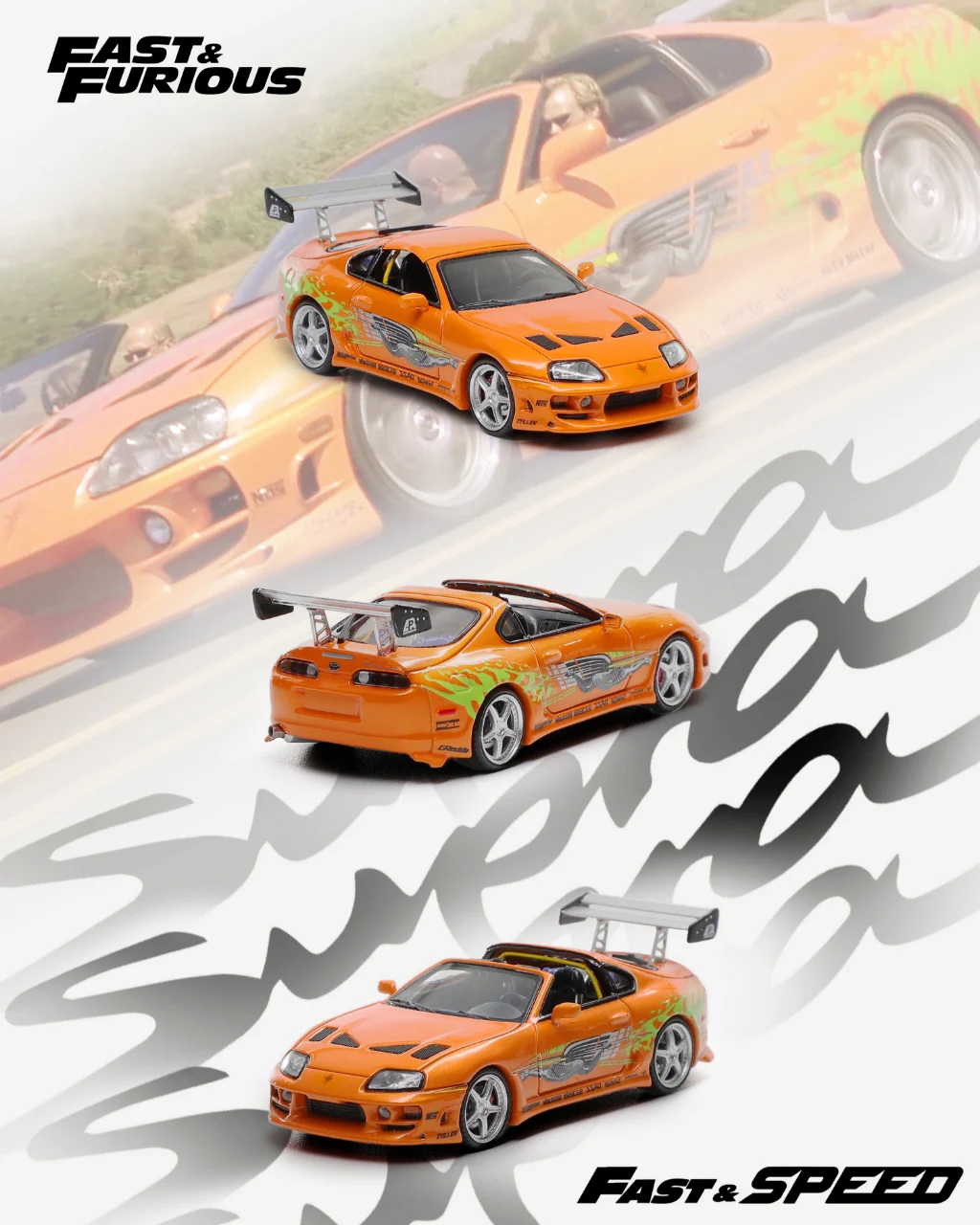 Fast Speed 1:64 Toyota Supra Targa The 4th Generation Bomex Version - FNF Orange (2 Versions)