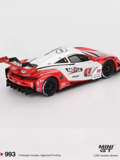 Bring top-level GT racing performance to your display with the MINI GT 1:64 MGT00993 McLaren 720S GT3 Evo Pfaff Motorsports 2024 IMSA Laguna Seca, a highly detailed 1:64 scale replica of the McLaren GT3 Evo competing in the 2024 IMSA season. This model showcases the McLaren 720S GT3 Evo in its distinctive Pfaff Motorsports racing livery, built for endurance and sprint competition at world-class circuits including Laguna Seca. Its aggressive aerodynamic package, race-focused stance, and detailed sponsor graphics capture the essence of modern GT racing. Crafted with a diecast metal body and precision plastic components, MINI GT delivers accurate proportions and premium detailing throughout. From the sculpted aerodynamic bodywork to realistic wheels and smooth rolling rubber tires, every feature reflects collector-grade craftsmanship. Officially licensed and produced for enthusiasts, this model represents McLaren’s commitment to motorsport performance and Pfaff Motorsports’ competitive racing presence. Whether you are a MINI GT collector in Qatar, a motorsport enthusiast, or a fan of GT racing, this McLaren 720S GT3 Evo is an essential addition to your collection. Key Features Premium MINI GT 1:64 scale diecast model McLaren 720S GT3 Evo race car replica Pfaff Motorsports 2024 IMSA Laguna Seca livery Detailed aerodynamic racing body design Diecast metal body with precision plastic parts Realistic wheels with rolling rubber tires Officially licensed collectible model Product Specifications Brand: MINI GT Model Code: MGT00993 Vehicle: McLaren 720S GT3 Evo Team: Pfaff Motorsports Event: 2024 IMSA Laguna Seca Scale: 1:64 Material: Diecast metal with plastic parts Packaging: Collector box or blister Recommended Age: 14+