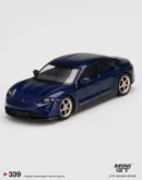 Mini GT 164 MGT00339 Porsche Taycan Turbo S Gentian Blue Metallic LHD doha