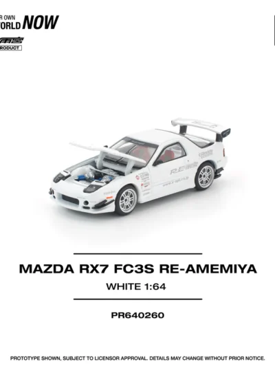 PR640260 POPRACE 164 MAZDA RX7 FC3S RE-AMEMIYA WHITE DIECASTBYFARIQ