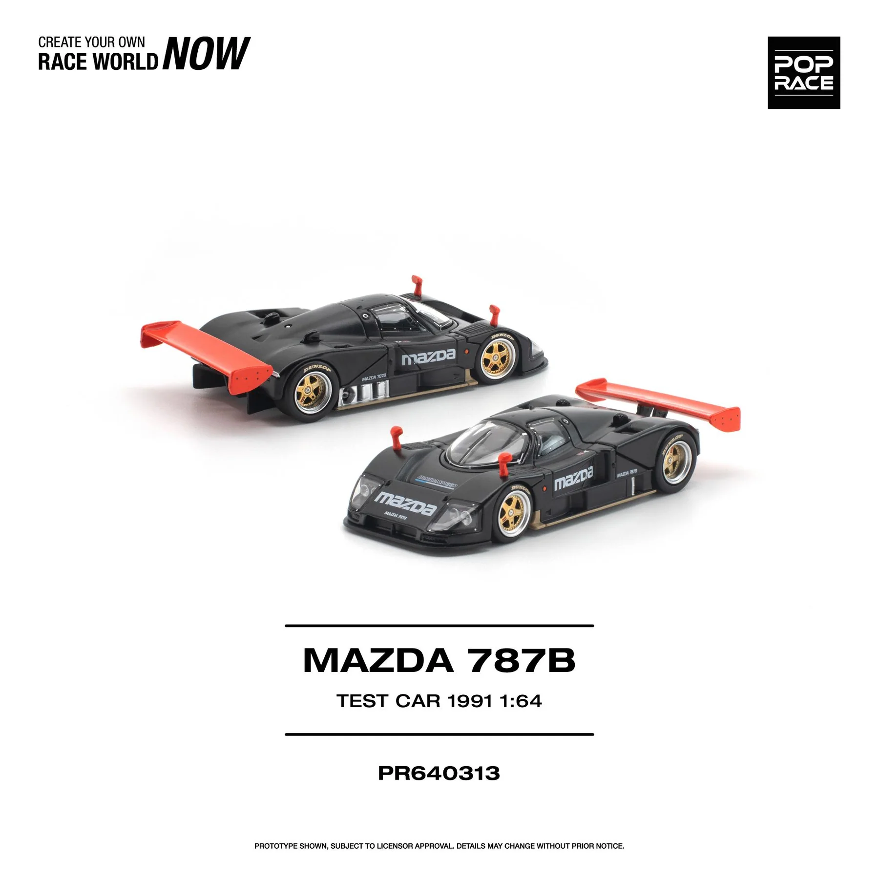 PR640313 POPRACE 1:64 Mazda 787B Black - Image 2