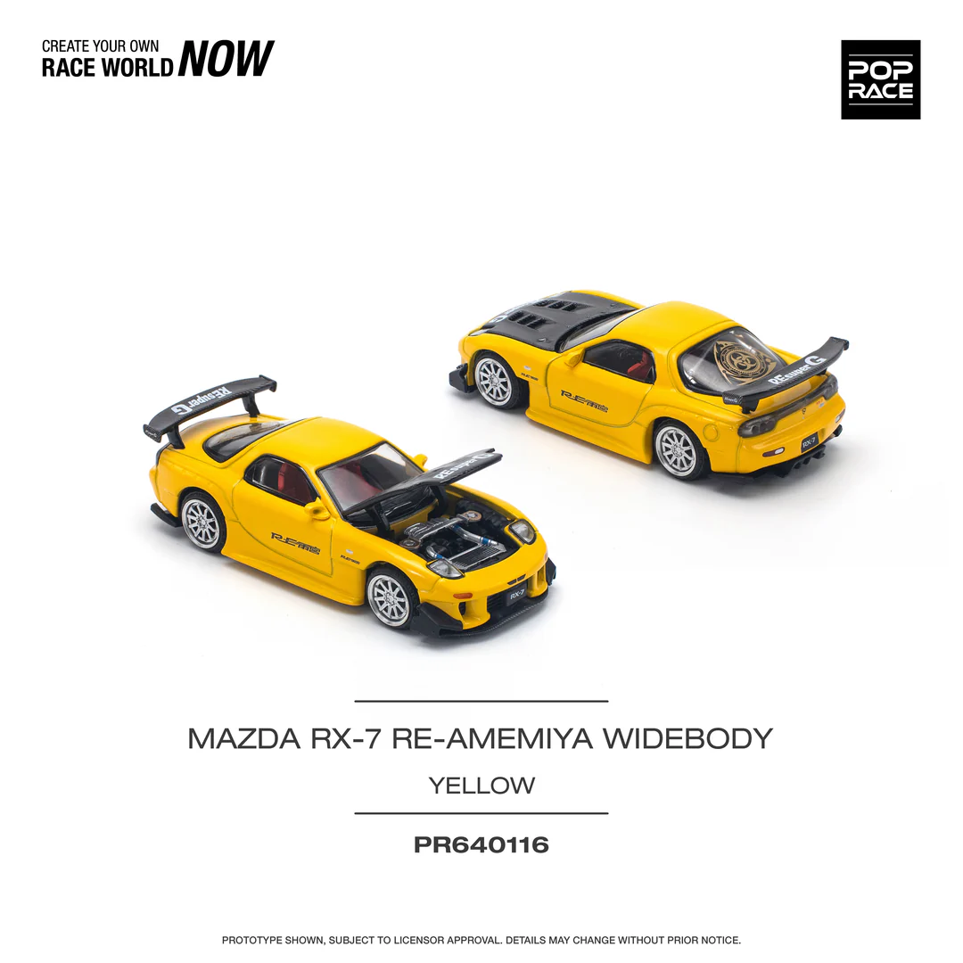 PR640116 POPRACE 164 MAZDA RX-7 (FD3S) RE-AMEMIYA WIDEBODY YELLOW DOHA