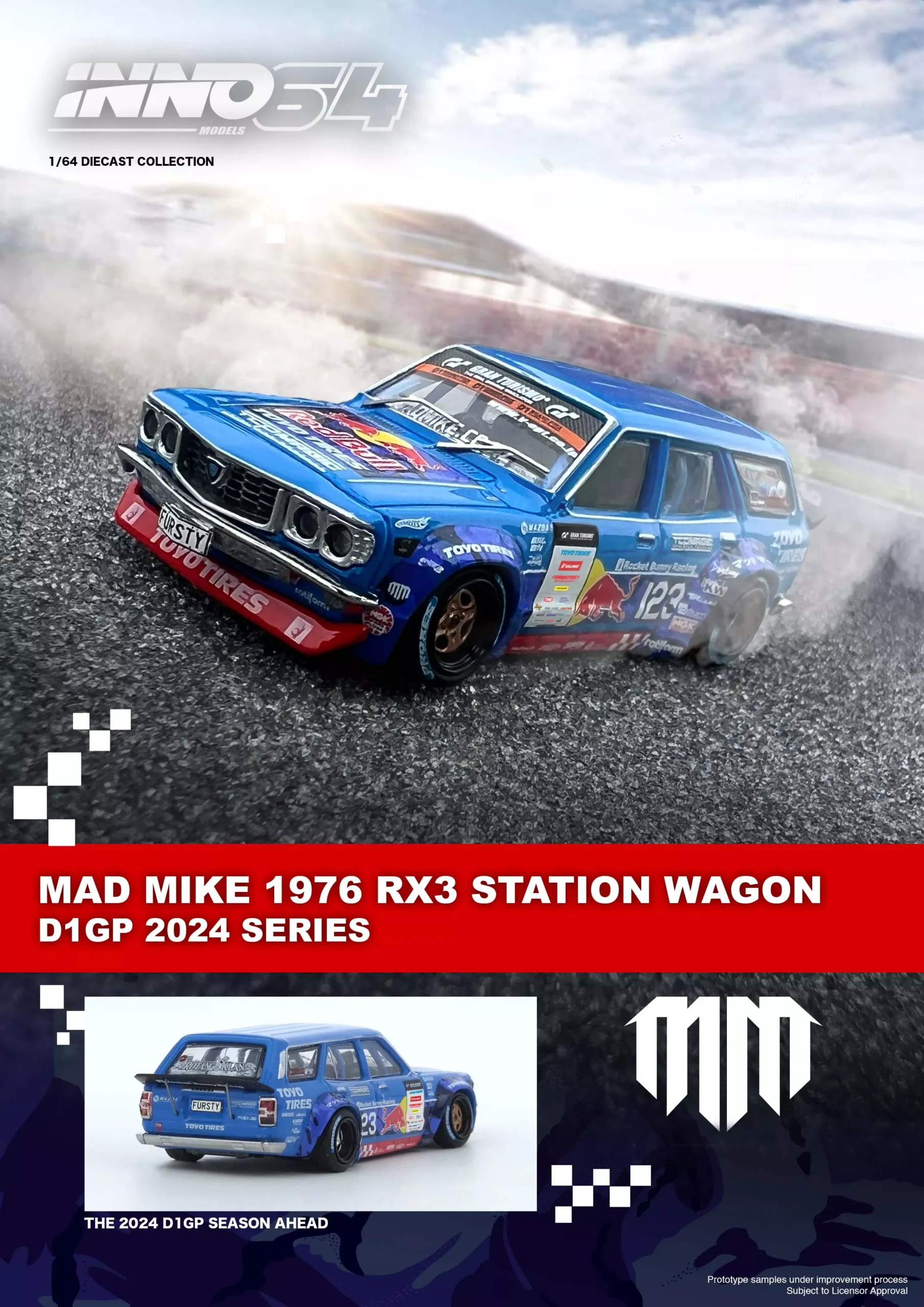 INNO64 164 MAD MIKE 1976 Mazda RX3 Station Wagon - DIGP 2024 Series