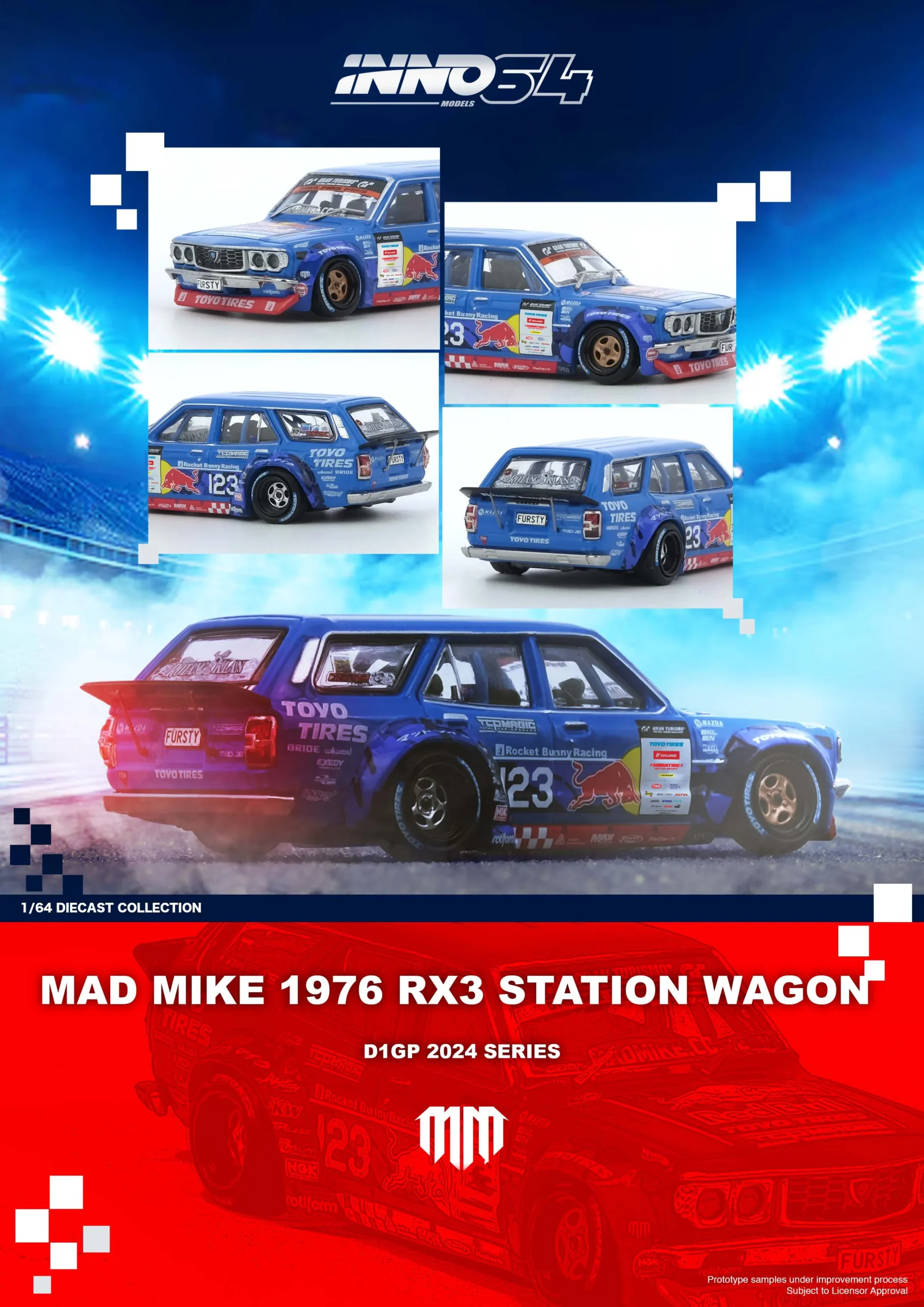 INNO64 164 MAD MIKE 1976 Mazda RX3 Station Wagon - DIGP 2024 Series