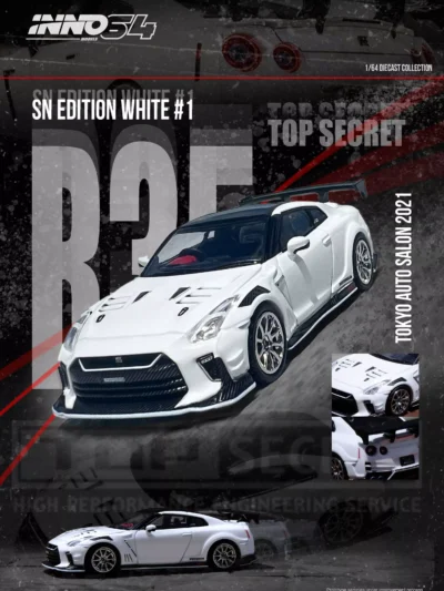 INNO64 NISSAN GT-R (R35) "TOP SECRET" TOKYO AUTO SALON 2021 - WHITE