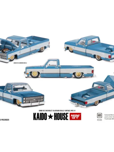 Kaido House X MINIGT KHMG192 Chevrolet Silverado Dually Vintage Spec V1 Blue