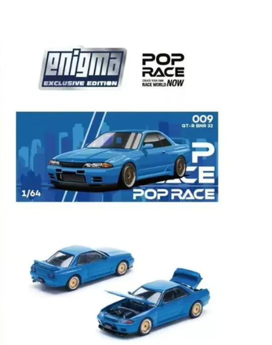 POPRACE x Enigma PRE009 1/64 Skyline R32 GT-R Bayside Blue