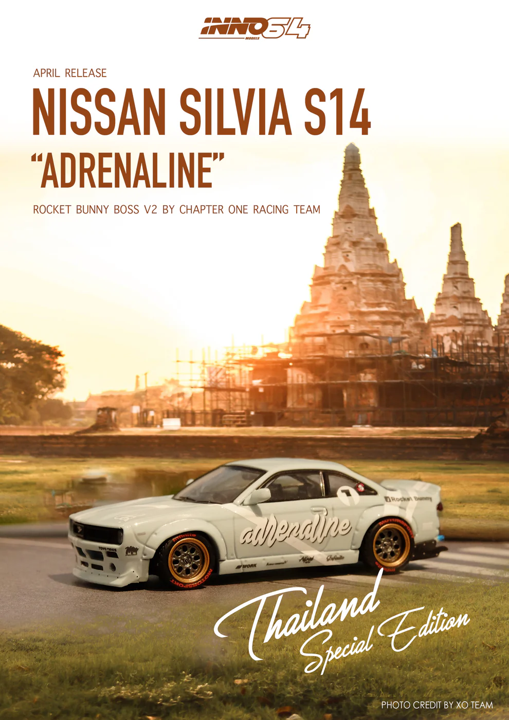 INNO64 1/64 NISSAN SILVIA S14 "ADRENALINE" Rocket Bunny Boss by Chapter One Thailand Special Edition