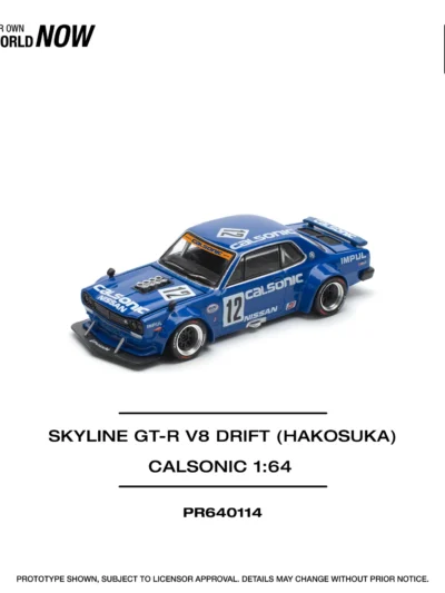 PR640114 POPRACE 1:64 SKYLINE GT-R V8 DRIFT (HAKOSUKA) - CALSONIC