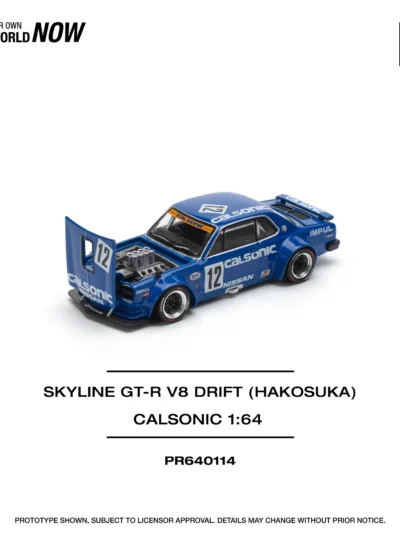 PR640114 POPRACE 1:64 SKYLINE GT-R V8 DRIFT (HAKOSUKA) - CALSONIC