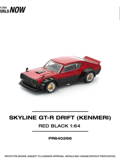 PR640266 POPRACE 1:64 NISSAN KPGC110 KENMERI - RED/BLACK