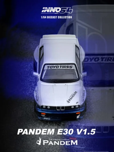 INNO64 1:64 BMW PANDEM E30 M3 SILVER/BLUE