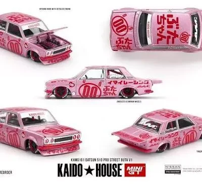 KAIDO HOUSE x MINIGT KHMG161 Datsun 510 Pro Street Buta V1 -PINK