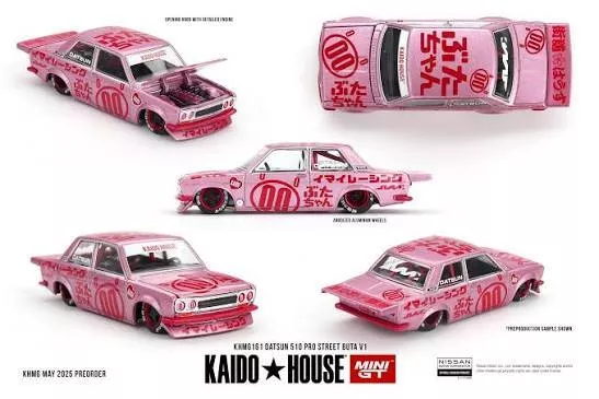 KAIDO HOUSE x MINIGT KHMG161 Datsun 510 Pro Street Buta V1 -PINK