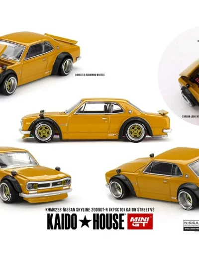 KAIDO HOUSE x MINIGT KHMG228 Nissan Skyline 2000 GT-R (KPGC10) Kaido Street V2 -Yellow