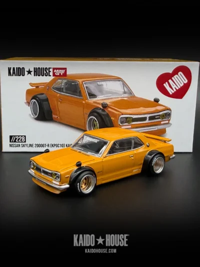 KAIDO HOUSE x MINIGT KHMG228 Nissan Skyline 2000 GT-R (KPGC10) Kaido Street V2 -Yellow