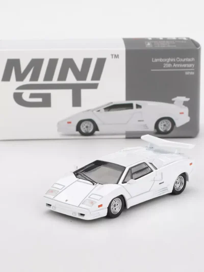 MINI GT 164 MGT0101134 LAMBORGHINI COUNTACH 25TH ANNIVERSARY WHITE