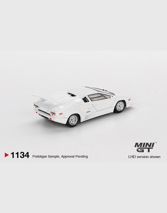 MINI GT 164 MGT0101134 LAMBORGHINI COUNTACH 25TH ANNIVERSARY WHITE