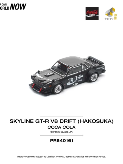 PR640161 POPRACE 164 SKYLINE GT-R DRIFT (HAKOSUKA) - COCA COLA ZERO JP BLACK CHROME