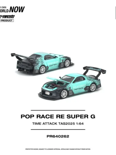 PR640262 POPRACE 1:64 RE SUPER G TIME ATTACK TAS 2025 - TURQUOISE BLUE/BLACK