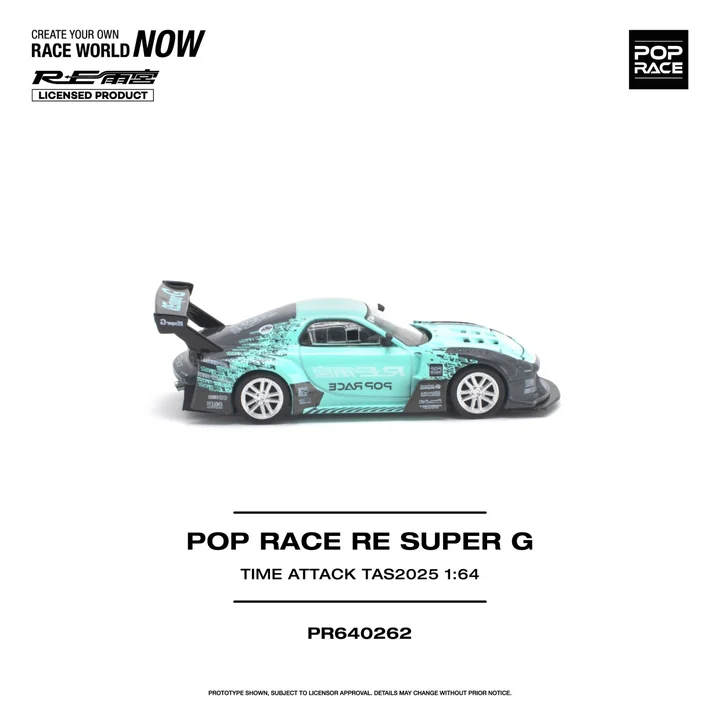 PR640262 POPRACE 1:64 RE SUPER G TIME ATTACK TAS 2025 - TURQUOISE BLUE/BLACK - Image 2