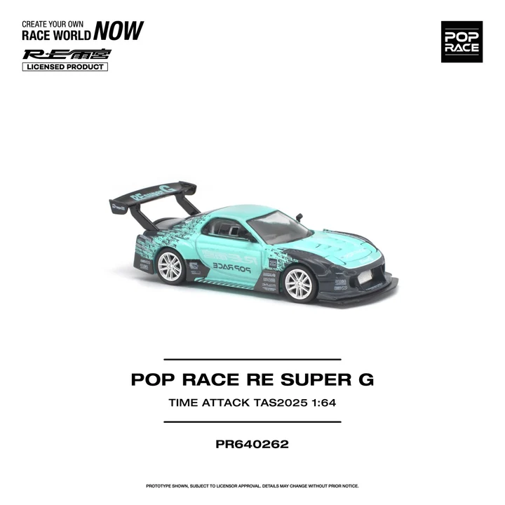 PR640262 POPRACE 1:64 RE SUPER G TIME ATTACK TAS 2025 - TURQUOISE BLUE/BLACK - Image 3