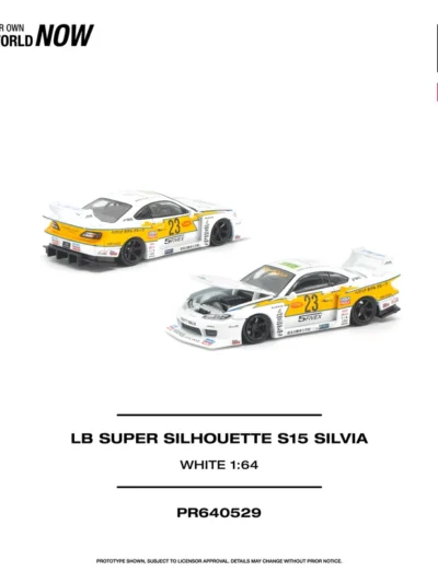 PR640529 POPRACE 1:64 LB SUPER SILHOUETTE S15 SILVIA - WHITE