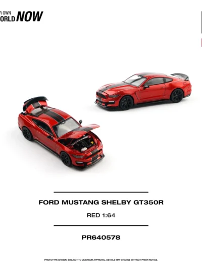 PR640578 POPRACE 1:64 FORD MUSTANG SHELBY GT350R RACE RED