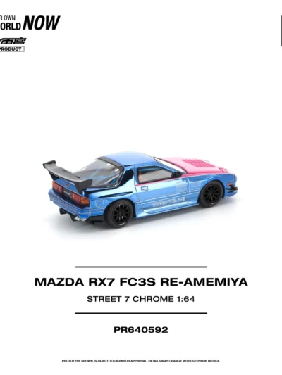 PR640592 POPRACE 1:64 MAZDA RX7 (FC3S) RE-AMEMIYA STREET7 CHROME - PINK/BLUE