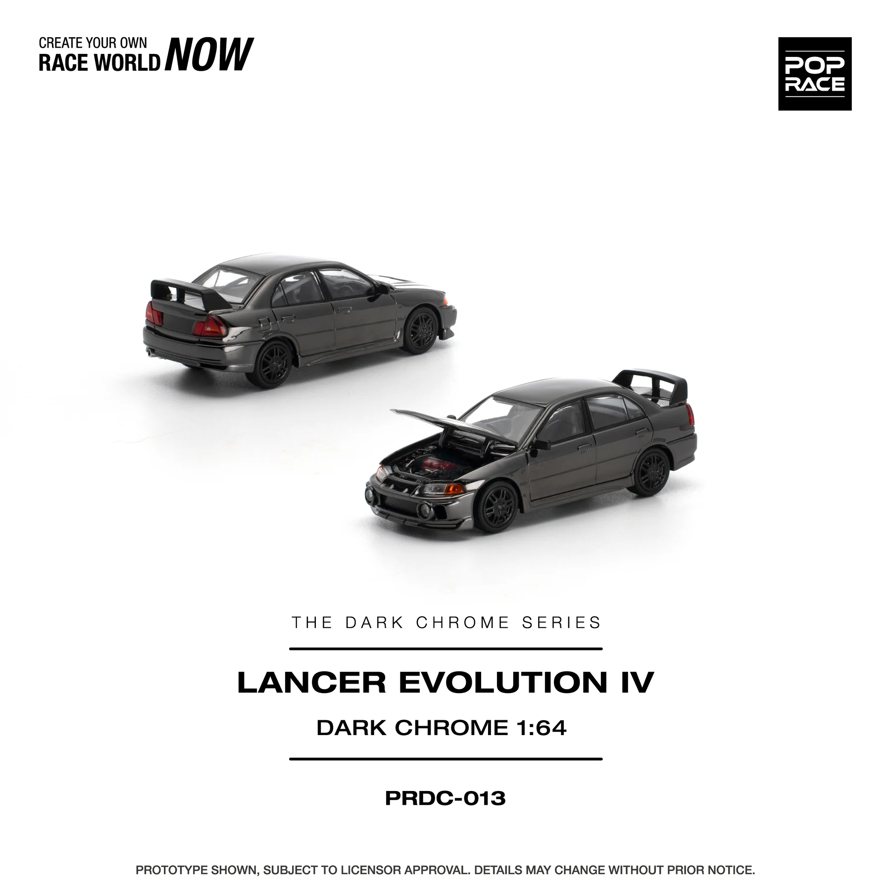 PRDC013 POPRACE 164 LANCER EVOLUTION IV DARK CHROME