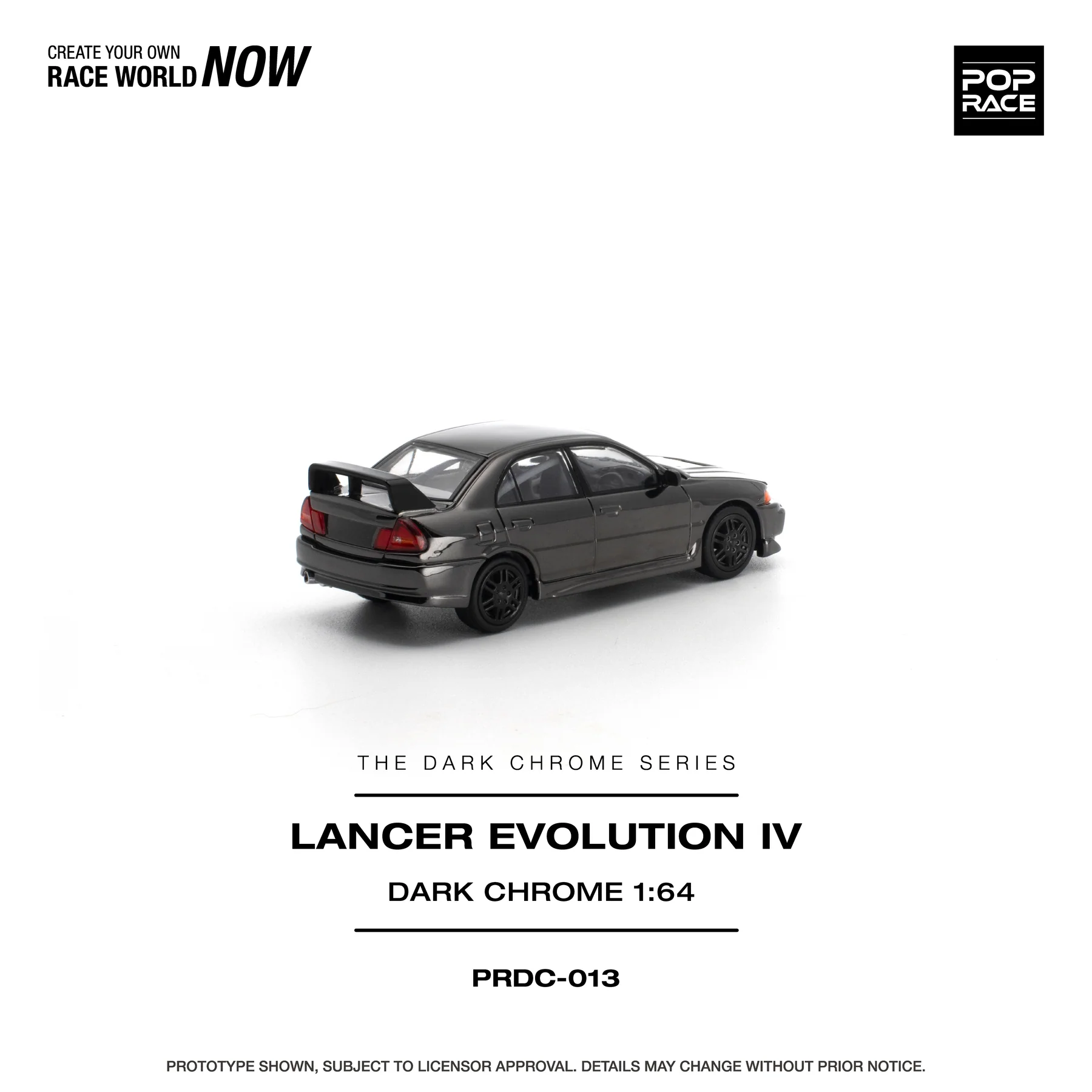 PRDC013 POPRACE 1:64 LANCER EVOLUTION IV DARK CHROME - Image 3