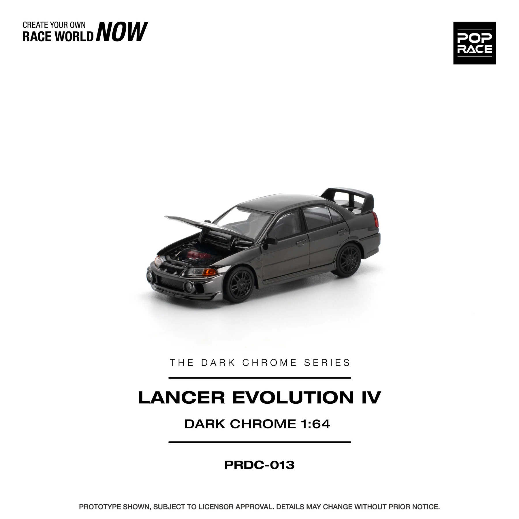 PRDC013 POPRACE 1:64 LANCER EVOLUTION IV DARK CHROME - Image 4