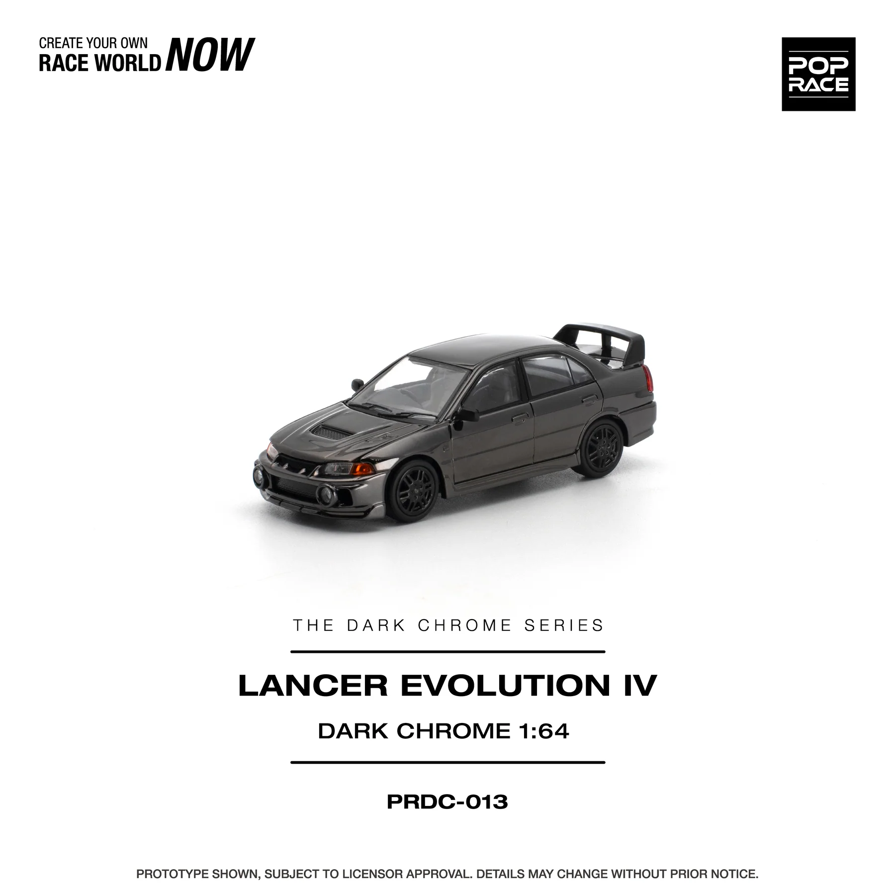 PRDC013 POPRACE 164 LANCER EVOLUTION IV DARK CHROME