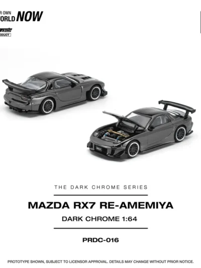 PRDC016 POPRACE 1:64 MAZDA RX-7 RE-AMEMIYA DARK CHROME
