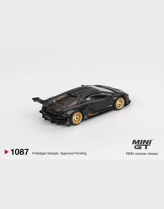 MINI GT 1:64 MGT01087 LB★WORKS LAMBORGHINI AVENTADOR LIMITED EDITION MATTE BLACK - Image 3